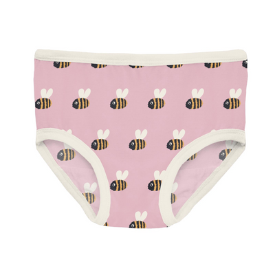 Kickee Pants Girl's Underwear Set of 3: Natural Flying Pigs, Natural & Cake Pop Baby Bumblebee  (Ships 5/15-6/15)