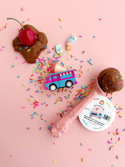 Earth Grown KidDough Mini Play-Dough-To-Go Kit: Ice Cream Truck (Chocolate Scented)