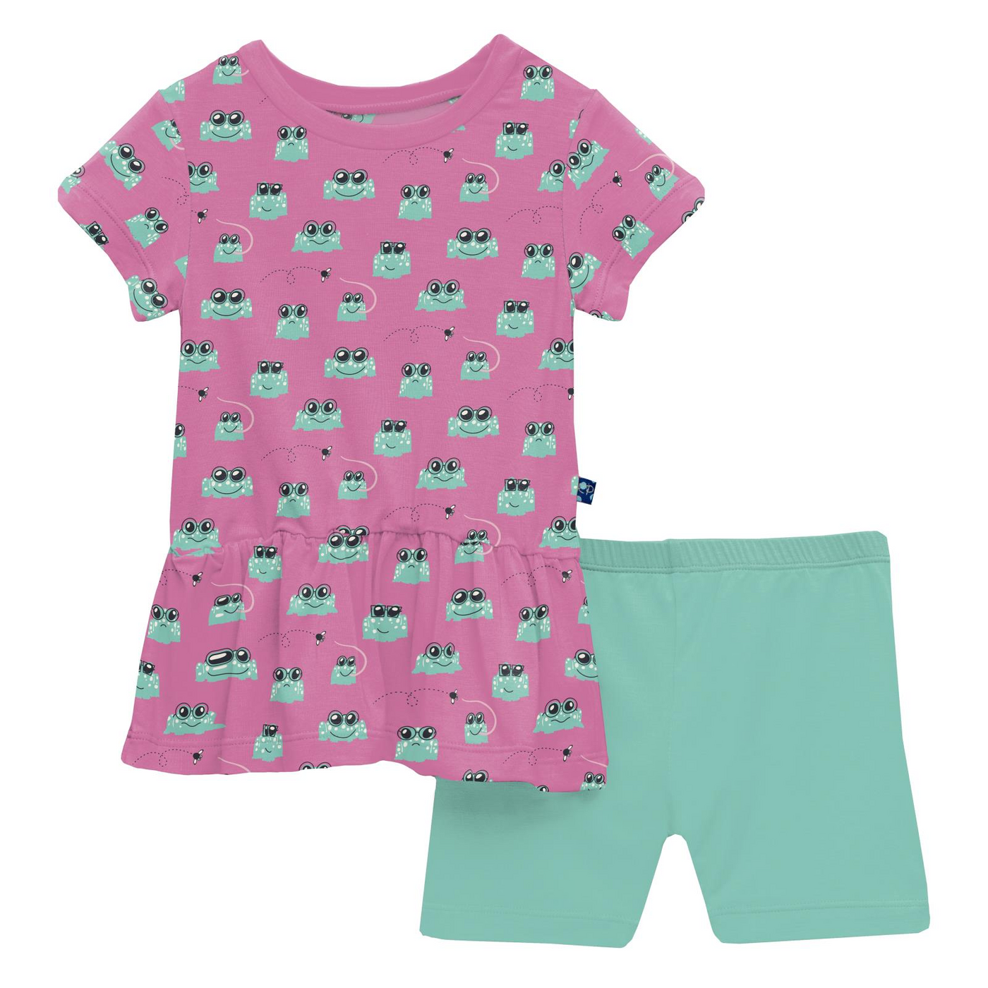 Kickee Pants Playtime Outfit Set: Tulip Bespeckled Frogs  (Ships 5/15-6/15)