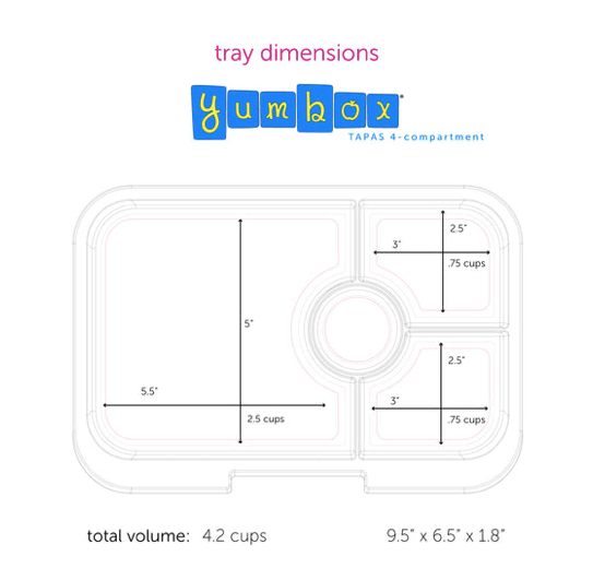 YumBox Tapas 4-Compartment Tray: Capri Pink (Zodiac Tray)