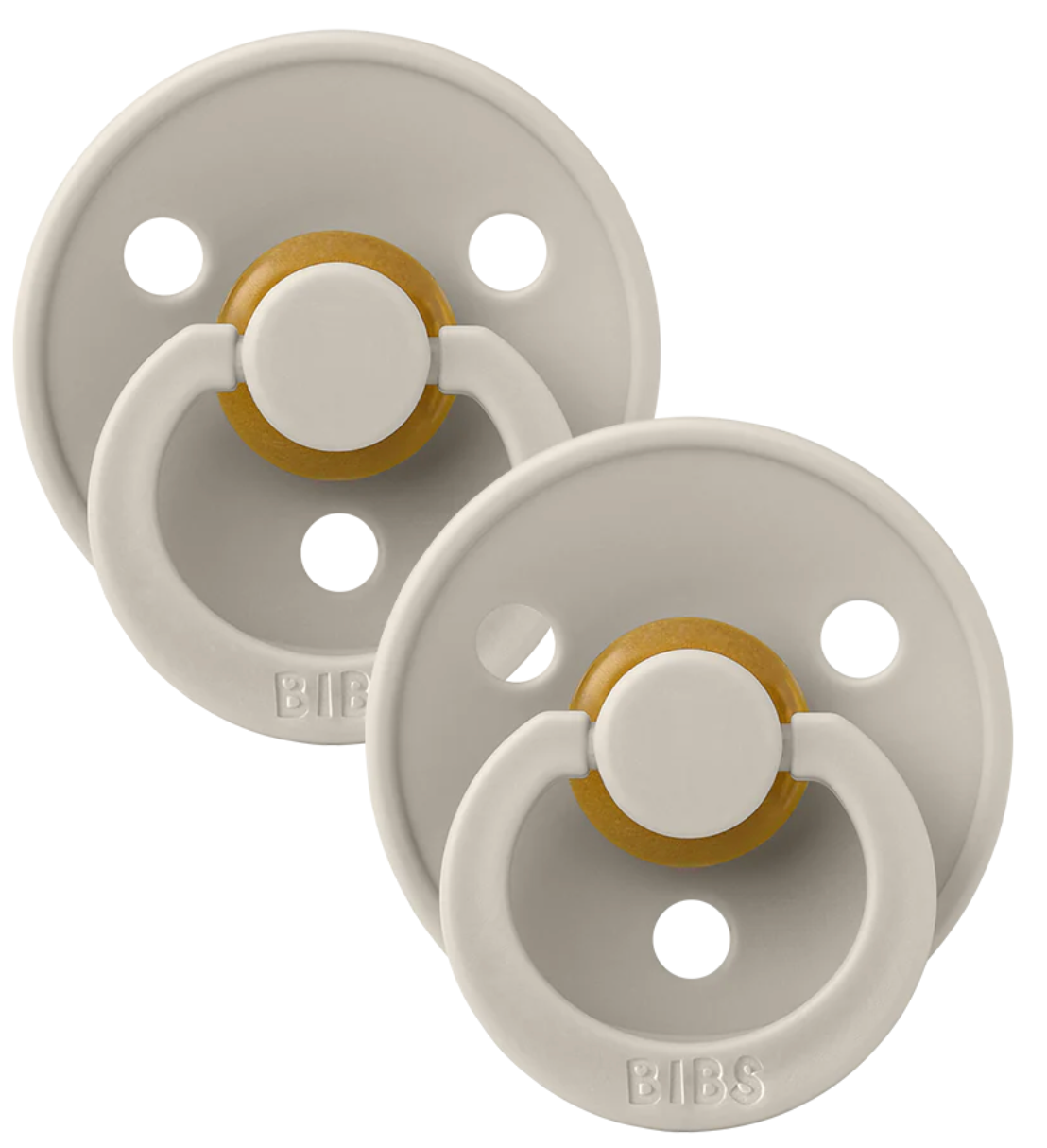 BIBS Pacifiers Classic Round 2 Pack: Sand