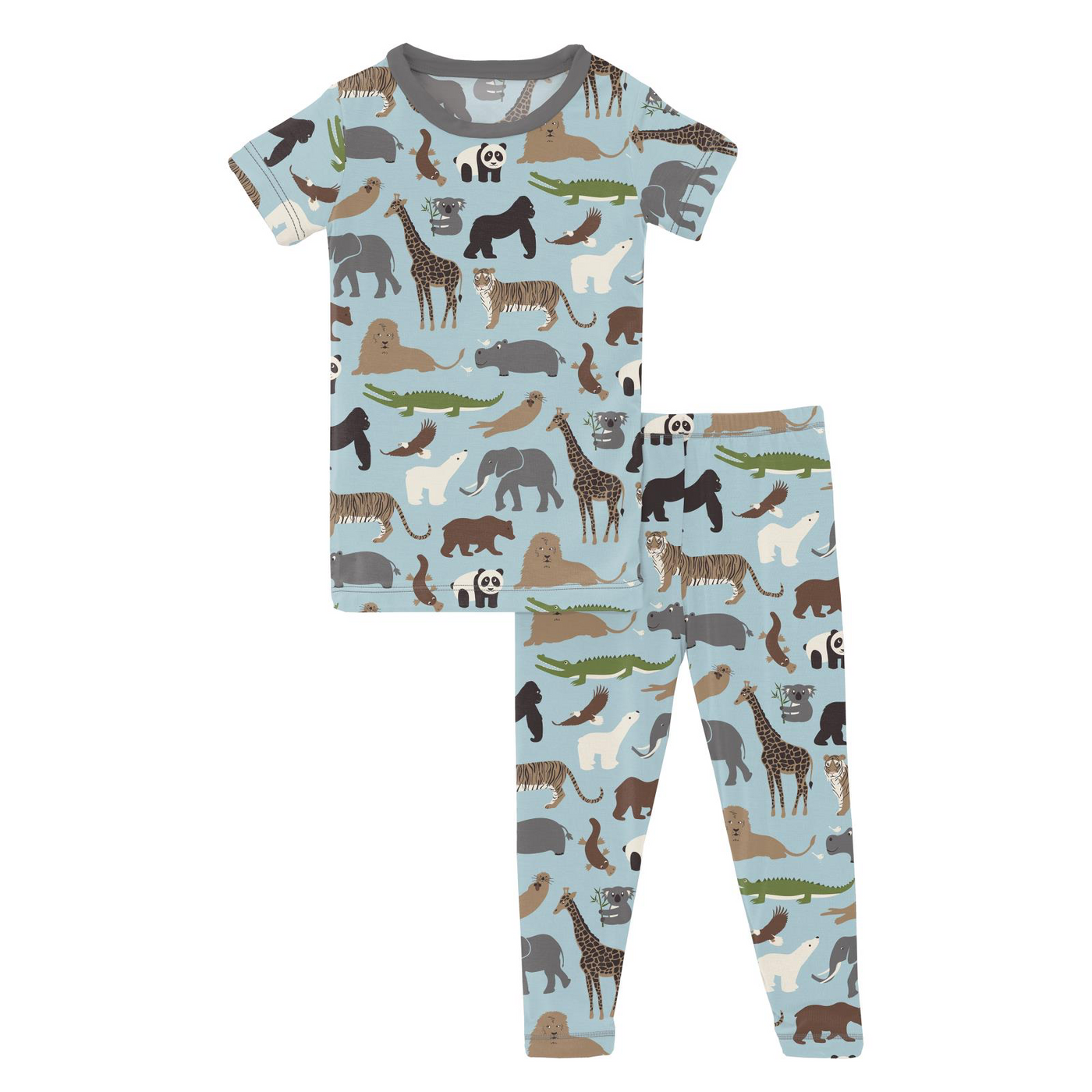 Kickee Pants Pajama Set: Spring Sky Zoo