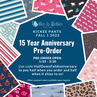 Kickee Pants Fall 1, 2022: 15 Year Anniversary Pre-Order Info