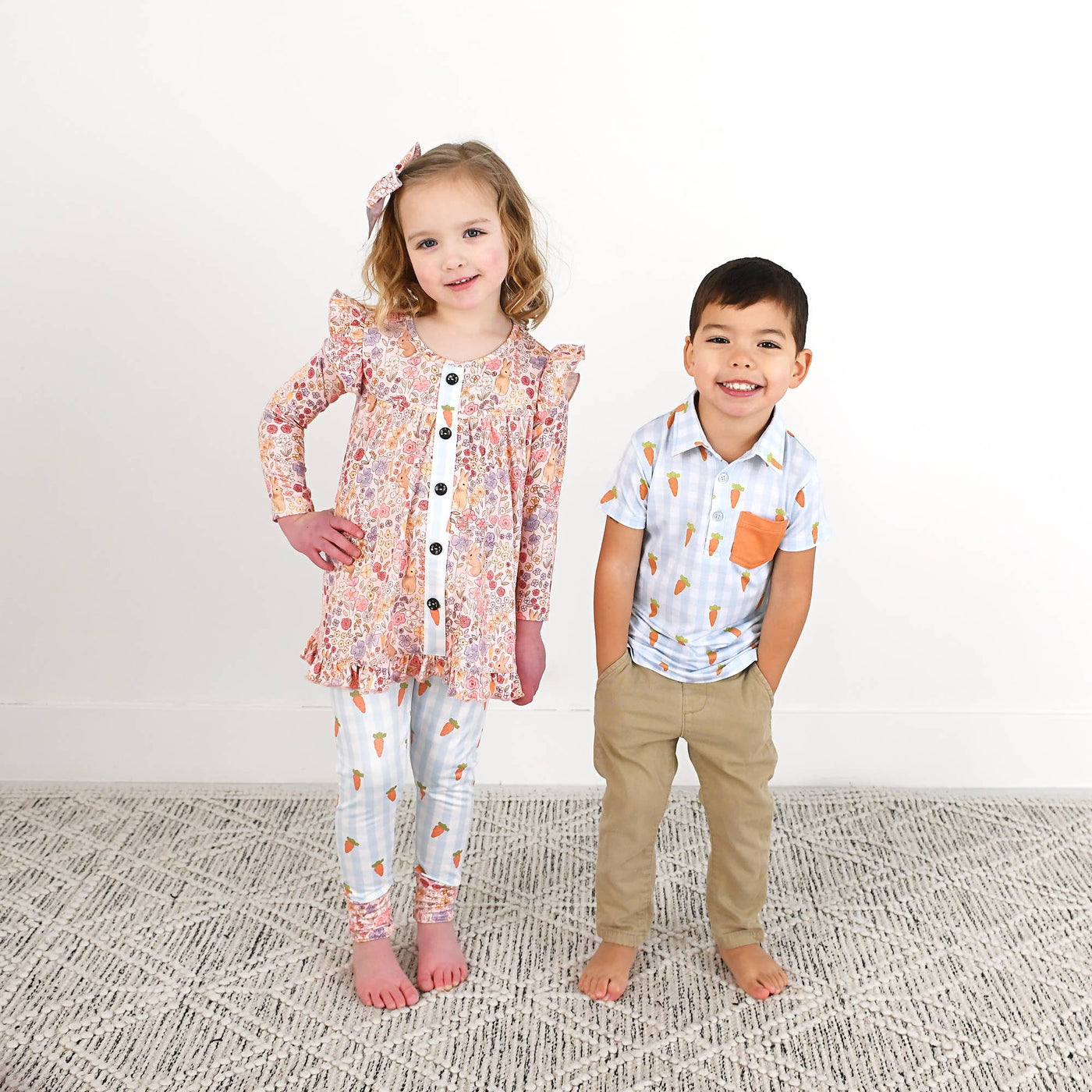 Gigi and Max: Henry Carrot Gingham Polo Shirt