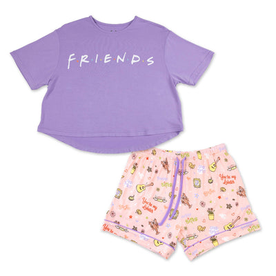 Bellabu Bear Women's Pajama Shorts Set: FRIENDS "You're My Lobster"