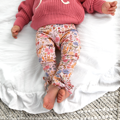 Gigi and Max: Meadow Floral Bunny Bow Leggings