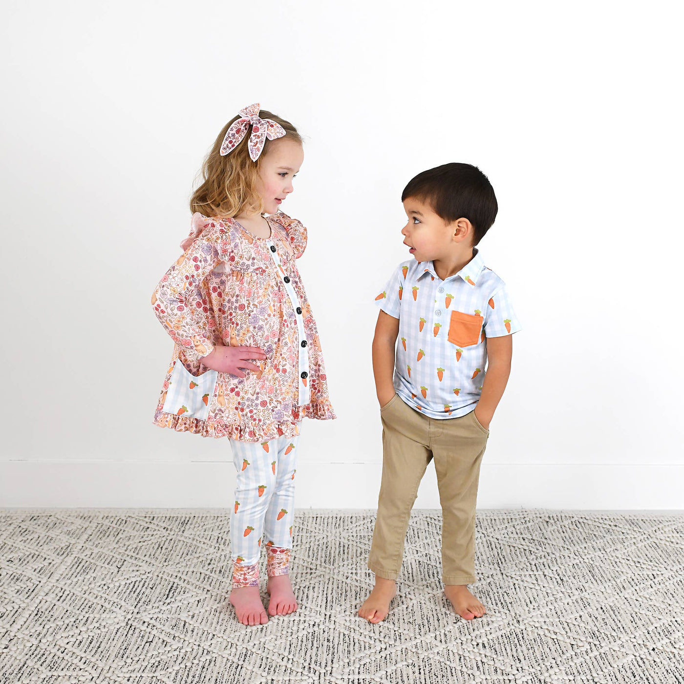 Gigi and Max: Henry Carrot Gingham Polo Shirt