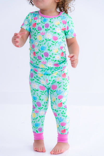 Birdie Bean 2-piece Pajama Set: Blossom
