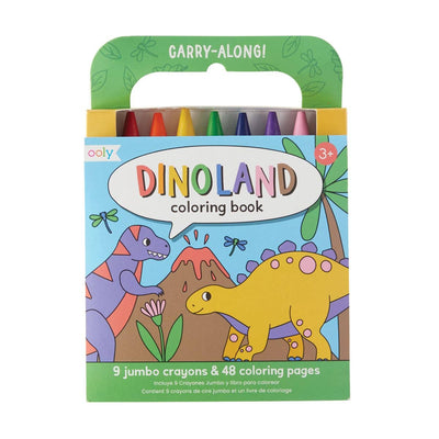 OOLY Carry Along Crayon & Coloring Book Kit: Dinoland