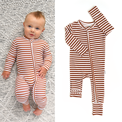 Gigi and Max Ribbed Zip Sleeper: Chase Brown