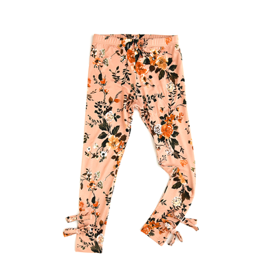 Gigi and Max Bow Leggings: Flora Light Pink