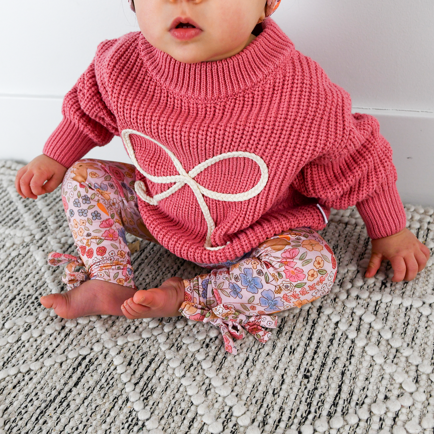 Gigi and Max: Meadow Floral Bunny Bow Leggings