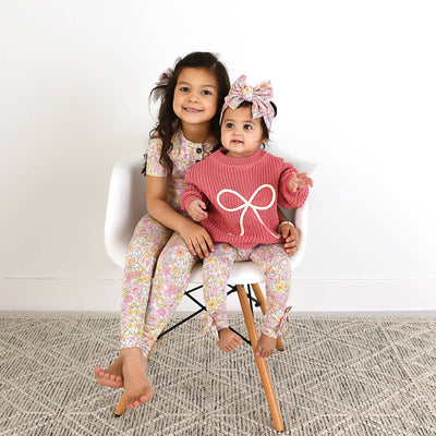 Gigi and Max: Kennedy Floral Bow Leggings (Runs Big)