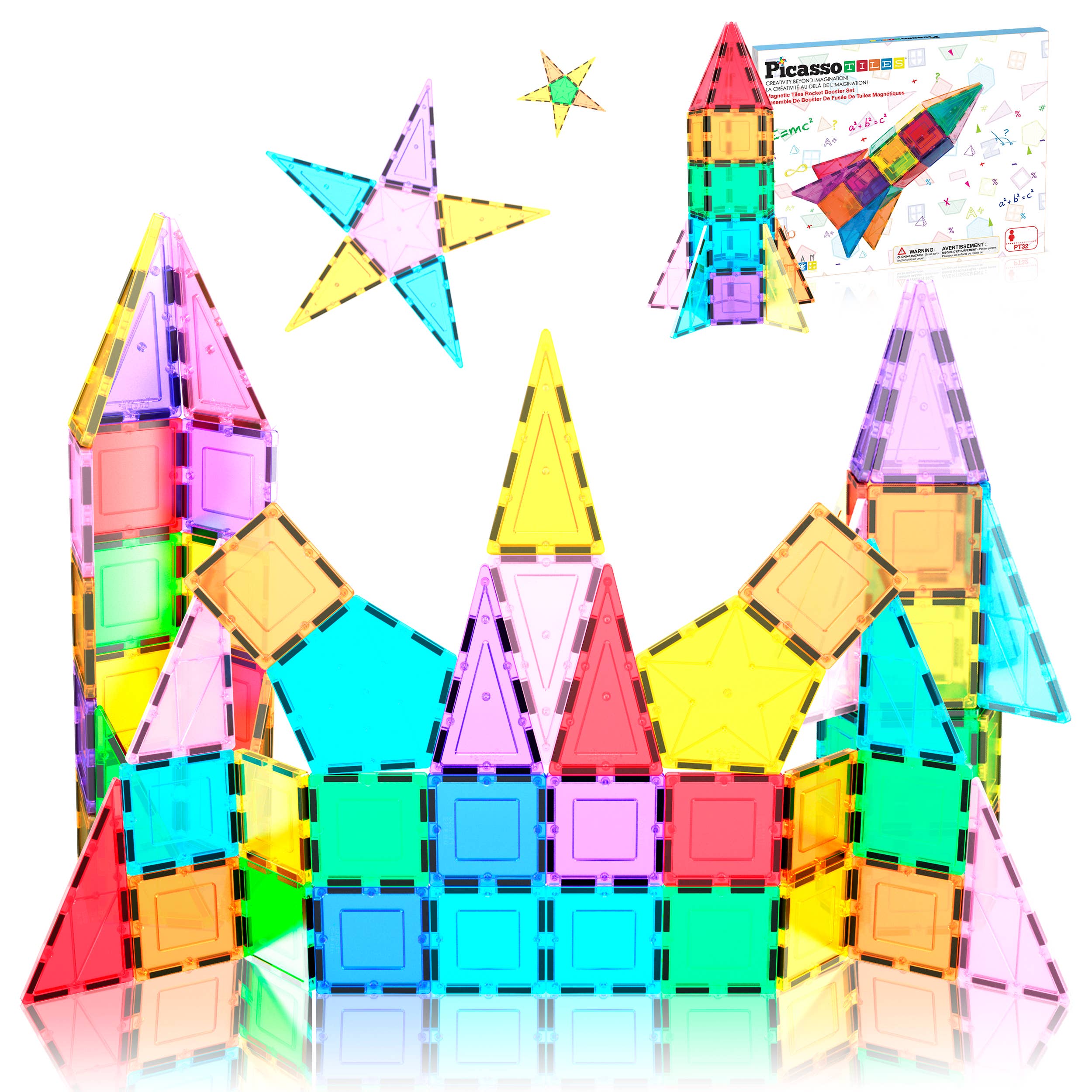 PicassoTiles: 32pc Rocket Magnetic Tile Building Set – Bellies to ...