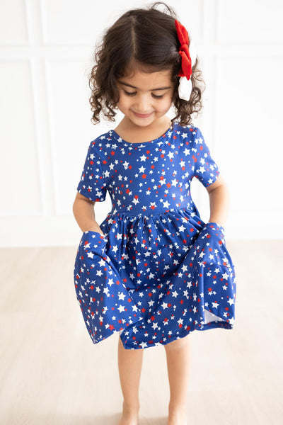 Mila & Rose:  Star Bright S/S Pocket Twirl Dress SHIPS SEPARATELY