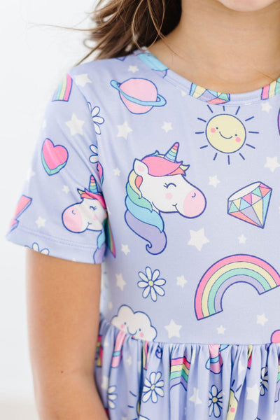 Mila & Rose:  Galactic Unicorns S/S Pocket Twirl Dress SHIPS SEPARATELY
