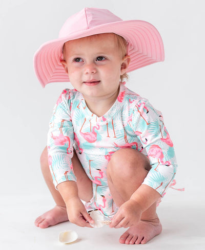 RuffleButts + RuggedButts - Girls Pink Swim Hat
