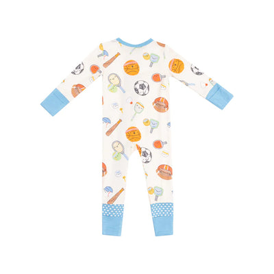 Angel Dear 2 Way Zipper Romper: Sports Ball Friends