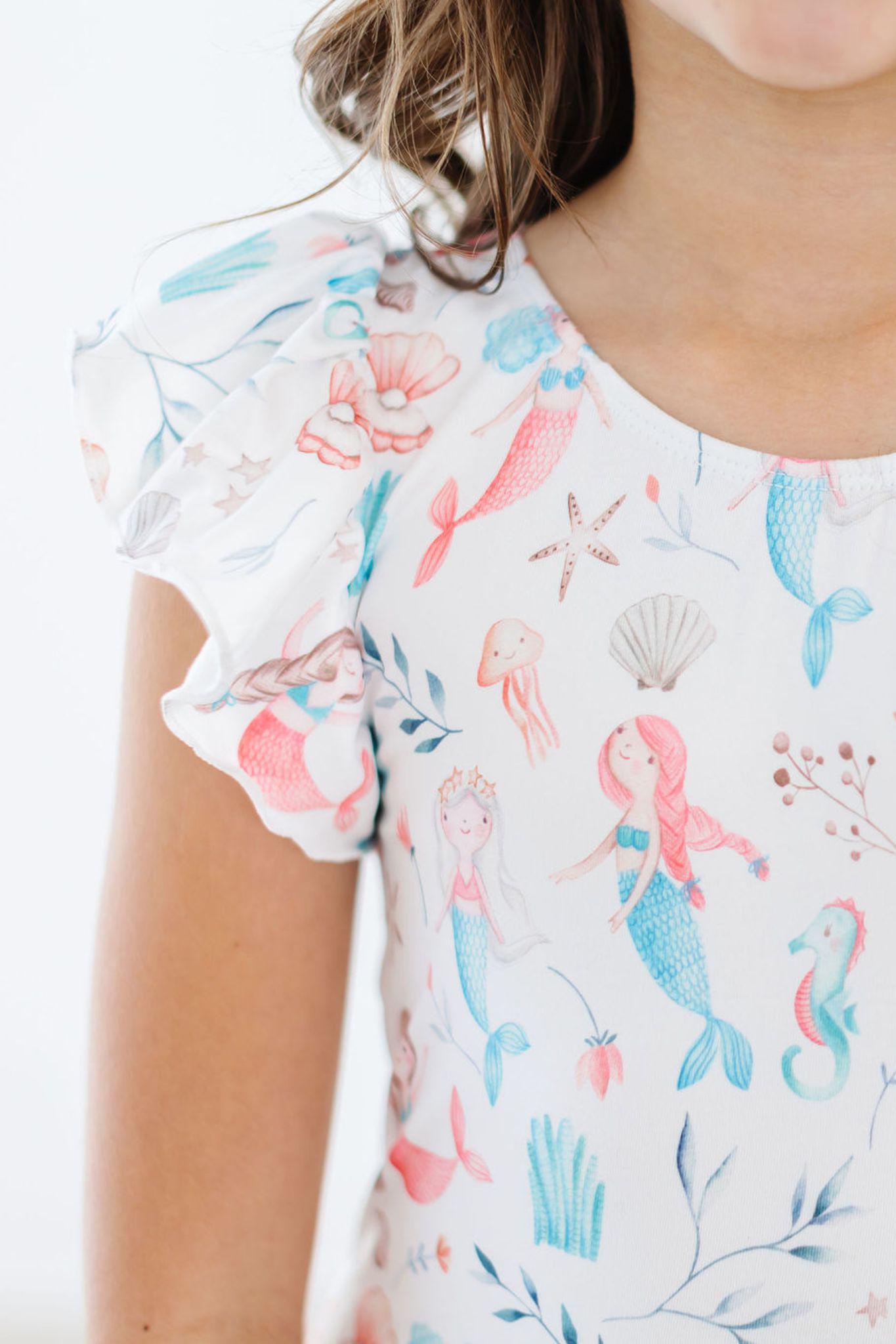 Mila & Rose:  Mermaid Friends S/S Flutter Sleeve Leotard SHIPS SEPARATELY
