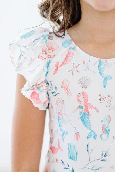 Mila & Rose:  Mermaid Friends S/S Flutter Sleeve Leotard SHIPS SEPARATELY