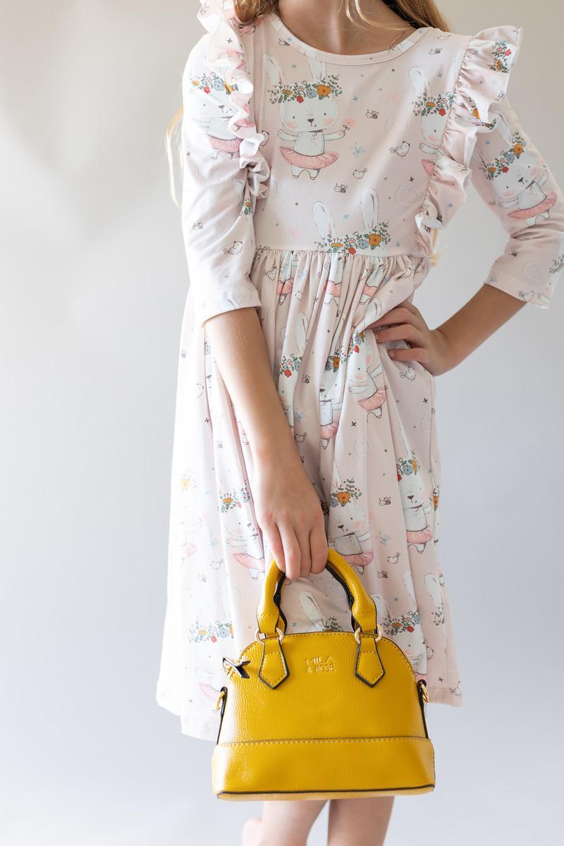 Mila & Rose:  Don't Worry, Be Hoppy Ruffle Twirl Dress SHIPS SEPARATELY