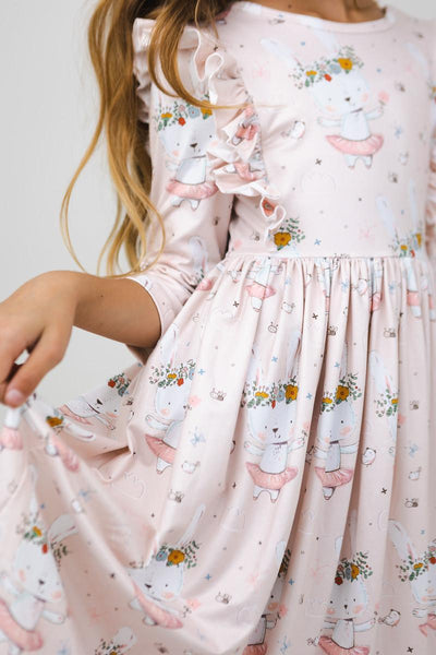 Mila & Rose:  Don't Worry, Be Hoppy Ruffle Twirl Dress SHIPS SEPARATELY