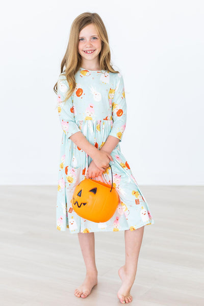 Mila & Rose:  Ghouls Just Want to Have Fun 3/4 Sleeve Pocket Twirl Dress SHIPS SEPARATELY