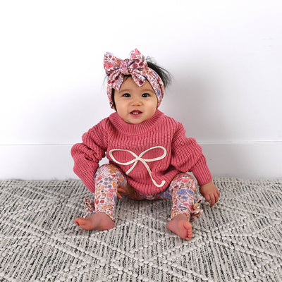 Gigi and Max: Meadow Floral Bunny Bow Leggings