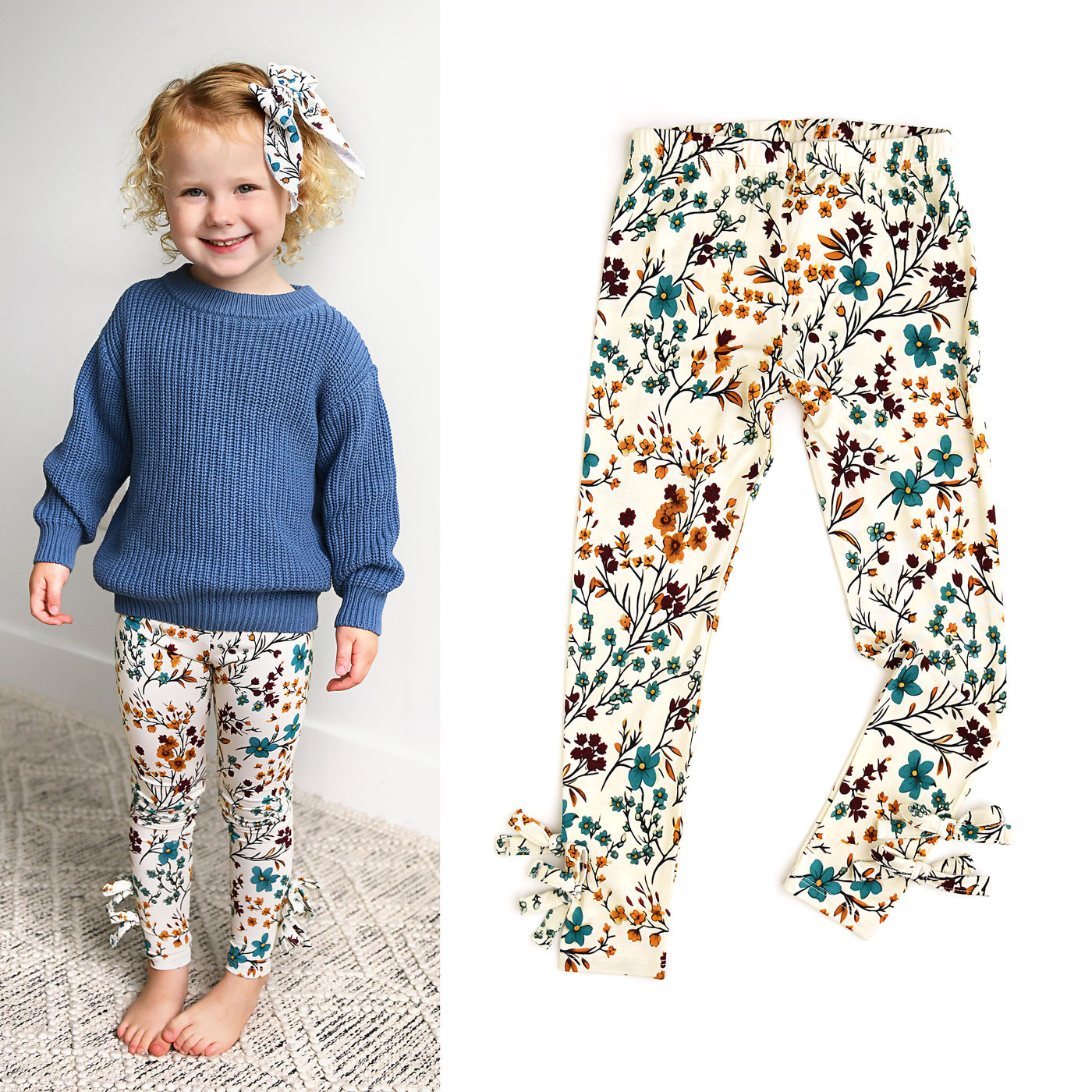 Gigi and Max Bow Leggings: Maren Floral