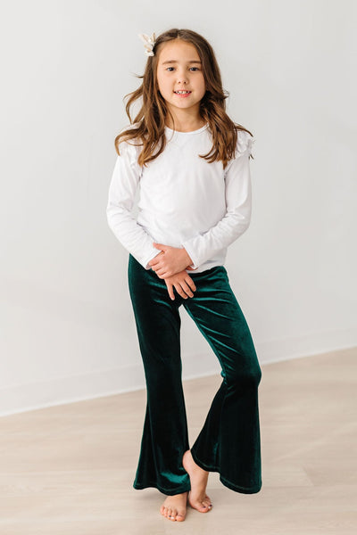 Mila & Rose:  Hunter Green Velvet Bells SHIPS SEPARATELY