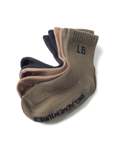 Little Bipsy Sock 3-Pack: Charcoal/Taupe/Dark Moss