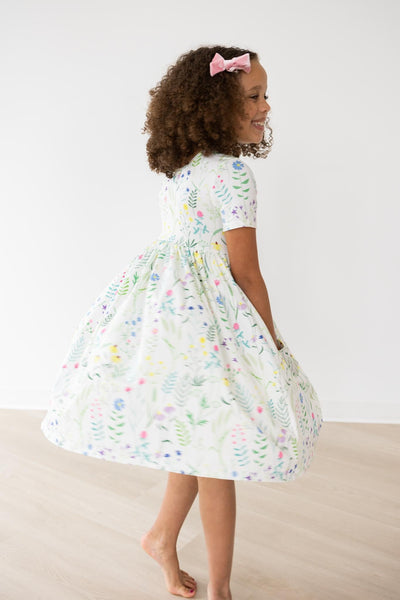 Mila & Rose:  Spring Dandelion Floral S/S Pocket Twirl Dress SHIPS SEPARATELY