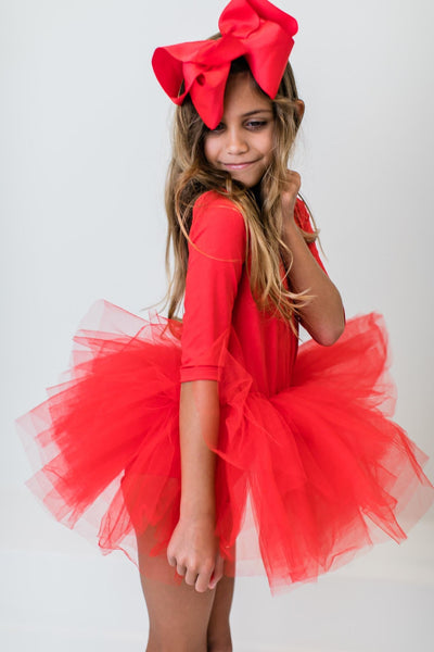 Mila & Rose:  Red 3/4 Tutu Leotard SHIPS SEPARATELY