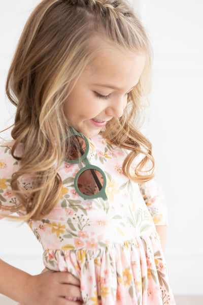 Mila & Rose:  Pretty Peachy 3/4 Sleeve Pocket Twirl Dress SHIPS SEPARATELY