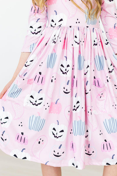 Mila & Rose:  Happy Haunting 3/4 Sleeve Pocket Twirl Dress SHIPS SEPARATELY