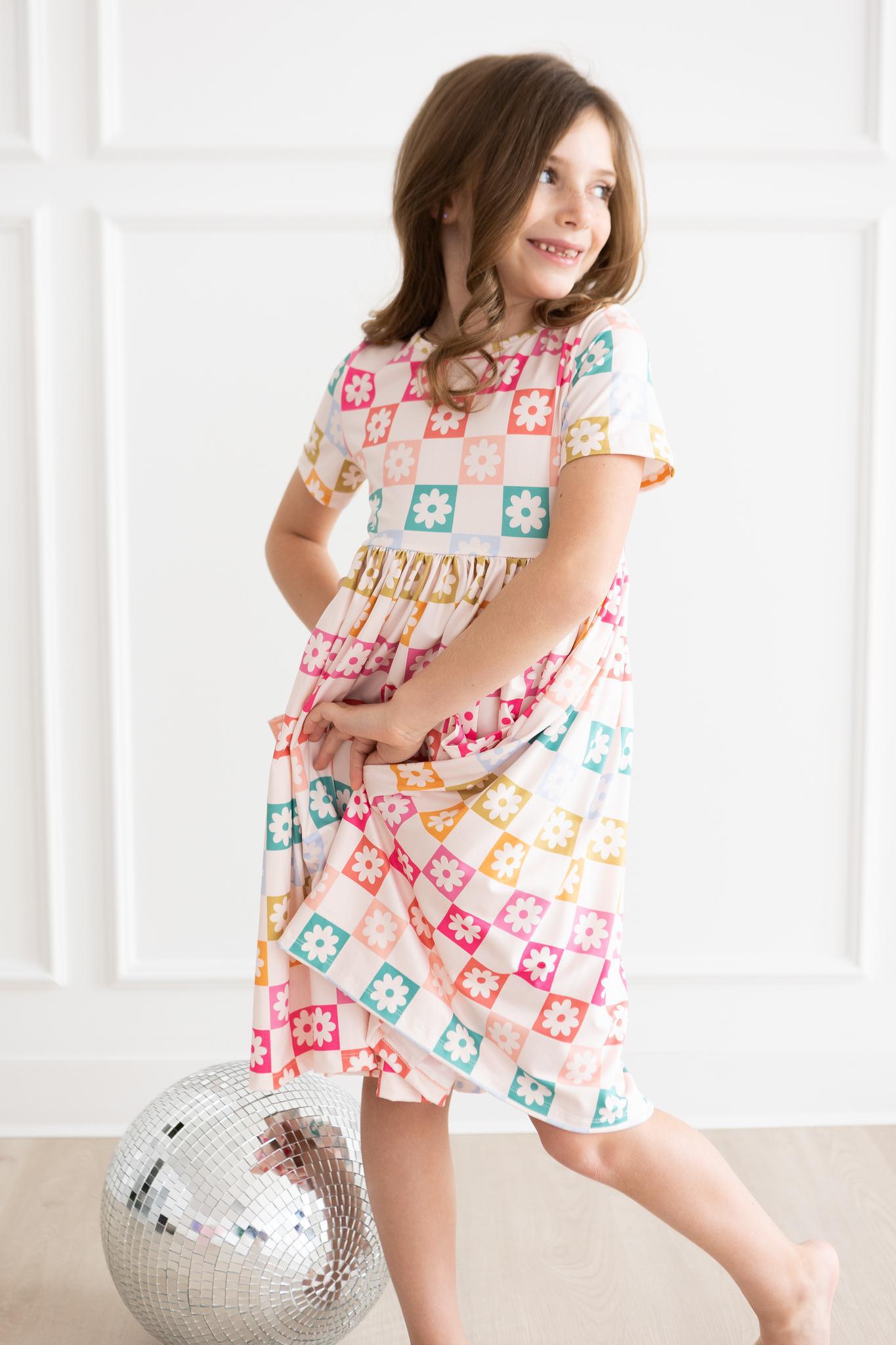 Mila & Rose:  Checkmate S/S Pocket Twirl Dress SHIPS SEPARATELY