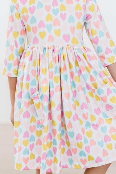 Mila & Rose:  Sweetheart 3/4 Sleeve Pocket Twirl Dress SHIPS SEPARATELY