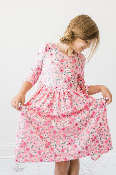 Mila & Rose:  Azalea 3/4 Sleeve Pocket Twirl Dress SHIPS SEPARATELY