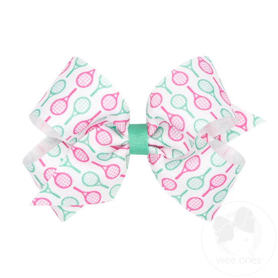 Wee Ones Hair Bow: Tennis Rackets