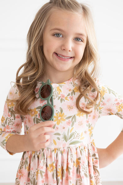Mila & Rose:  Pretty Peachy 3/4 Sleeve Pocket Twirl Dress SHIPS SEPARATELY
