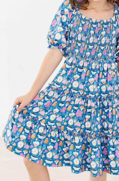 Mila & Rose:  SALE Fluttering Flowers Smocked Ruffle Dress SHIPS SEPARATELY