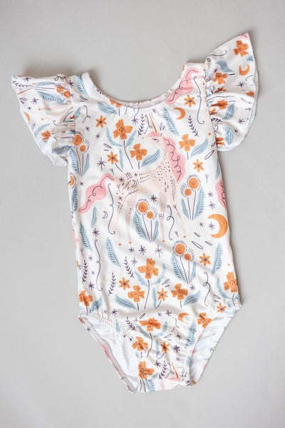 Mila & Rose:  Unicorn Soiree S/S Flutter Sleeve Leotard SHIPS SEPARATELY