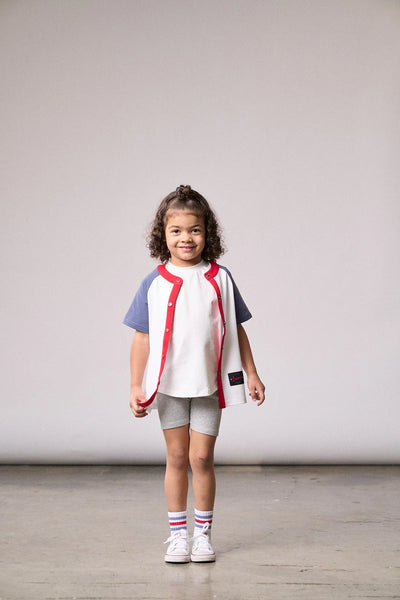 Little Bipsy Ribbed Biker Short: Grey