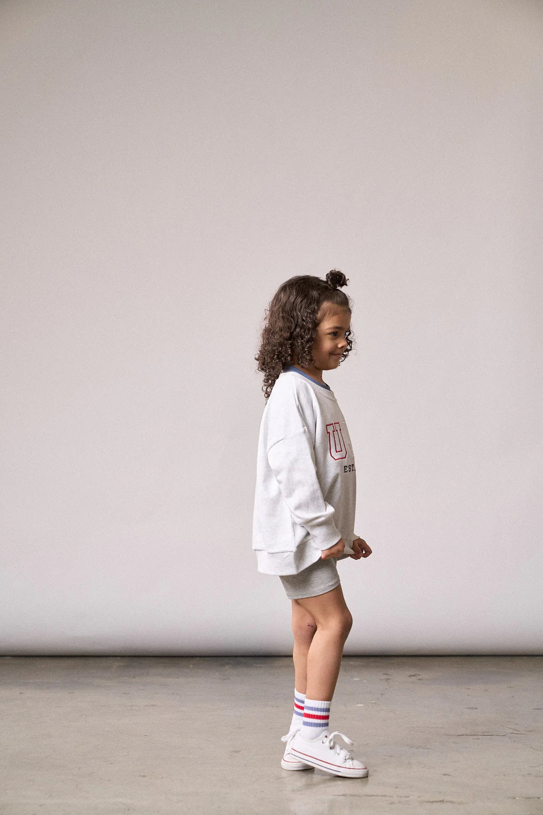 Little Bipsy Ribbed Biker Short: Grey