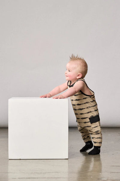 Little Bipsy Tank Romper: Static Stripe
