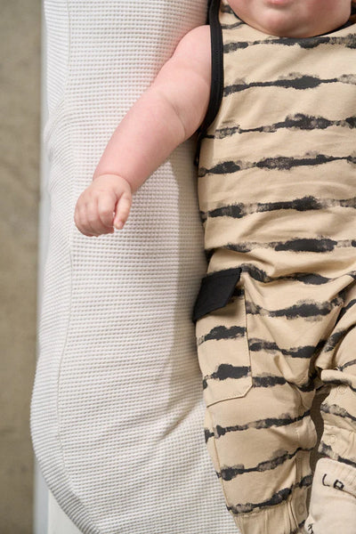 Little Bipsy Tank Romper: Static Stripe