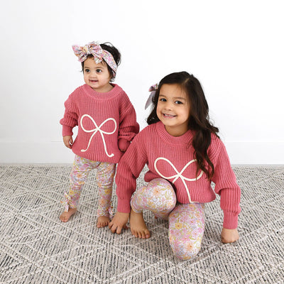 Gigi and Max: Kennedy Floral Bow Leggings (Runs Big)