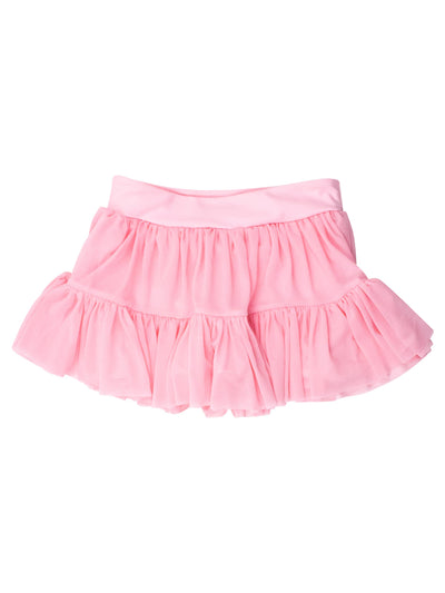 RuffleButts Active Tulle Skort: Pink