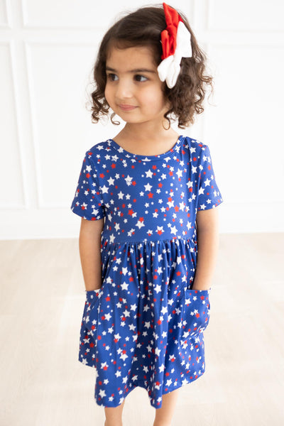 Mila & Rose:  Star Bright S/S Pocket Twirl Dress SHIPS SEPARATELY