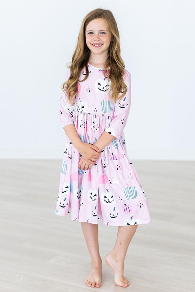 Mila & Rose:  Happy Haunting 3/4 Sleeve Pocket Twirl Dress SHIPS SEPARATELY
